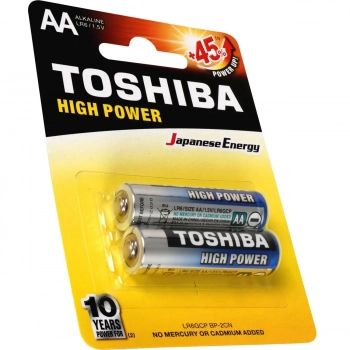 Pilha Alcalina Aa Toshiba Lr6gcp Pequena Cartela C/ 2un