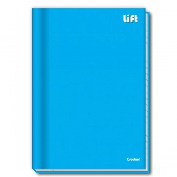 Caderno 1/4 Costurado Capa Dura Credeal Azul 140x202mm 96fls