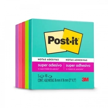 Bloco Adesivo Post-it 3m 76x76mm Supernova 5 Cores