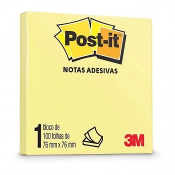 Bloco Adesivo Post-it 3m 76x76mm Amarelo