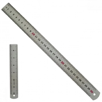Regua Metalica de A�o Inox 30cm