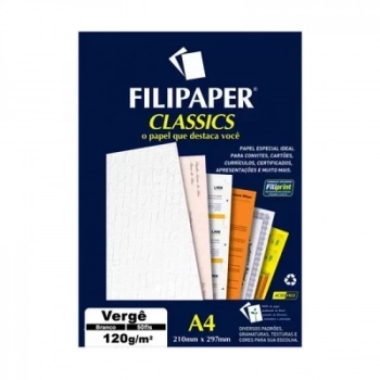 Papel Verge Filiperson A4 Branco 120g Pct 50fls