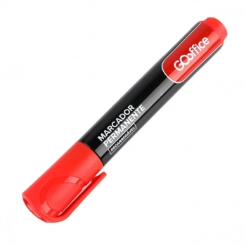 Marcador Permanente Go Office 5,0mm Recarregavel Vermelho