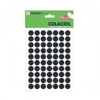 Etiqueta Multiuso Colacril 6021pr Preto 13mm com 420un