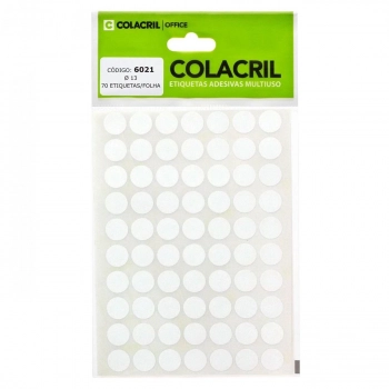 Etiqueta Multiuso Colacril 6021 Branca 13mm com 420un