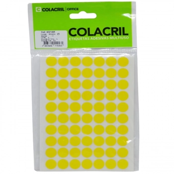 Etiqueta Multiuso Colacril 6021am Amarela 13mm com 420un