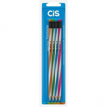 Lapis Preto Hb Cis Spiro com Borracha 4 Unidades
