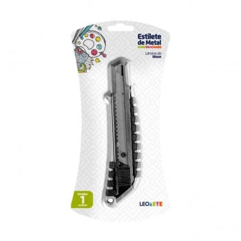 Estilete 18mm Largo Metal Emborrachado Blister