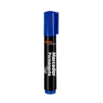 Marcador Permanente Jocar Office 5,0mm Ponta Chanfrada Azul