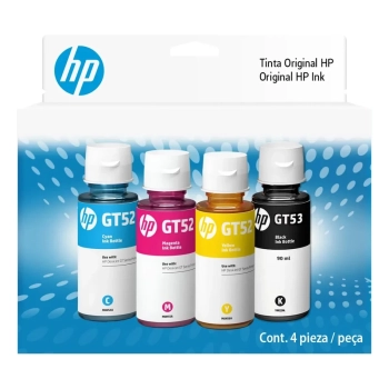 Tinta Hp Gt 52/53 Combo 4 Garrafas de Tinta Preta/Ciano/ Magenta/Amarelo
