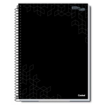 Caderno Universitario 160fls 10m Espiral C/D Credeal 200x275mm Preto