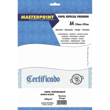 Papel Branco Textura Verge 180g/Maa4 - 50folhas Der 0