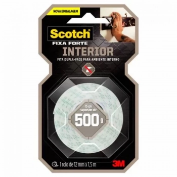 Fita Dupla Face 12mmx1,5m Espuma 3m Fixa Forte