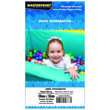 Papel Foto Neutro Brilhante 265g 10x15 20 Folhas Masterprint