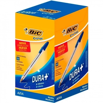 Caneta Esferografica Bic Cristal Dura+ 1.0 Mm Azul Cx 50 Unidades